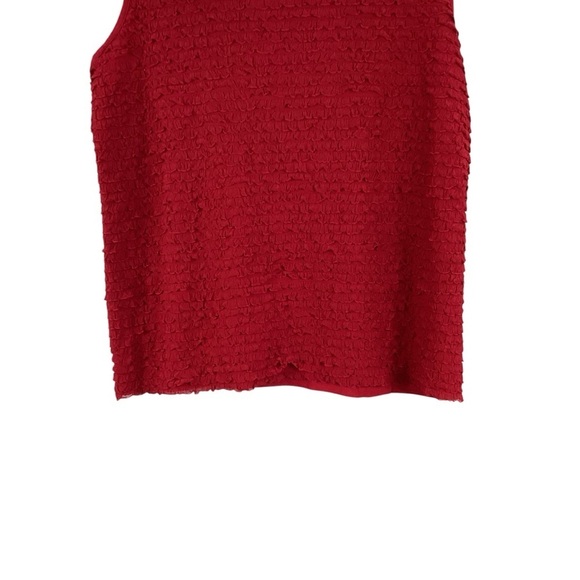 Christopher & Banks Red Ruffle Textured Tank Top Large - Picture 3 of 6